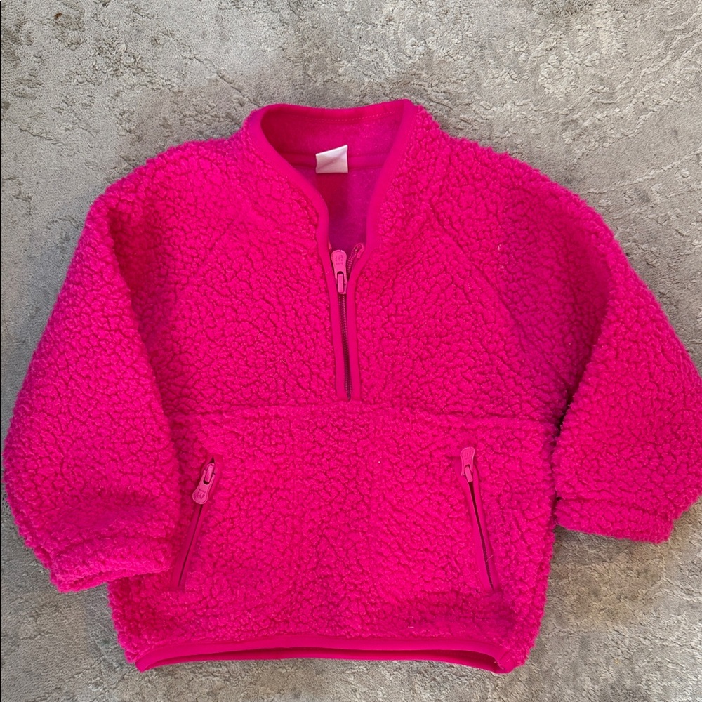GAP Hot Pink Sherpa Fleece Jacket 18-24M